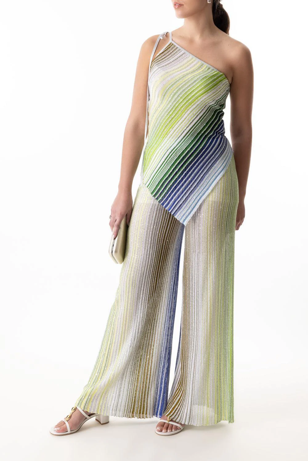 Sequin Flare Trousers - Image 2