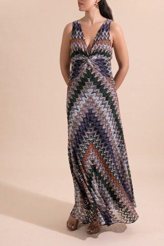 V Neck Sleeveless Long Dress - Image 2