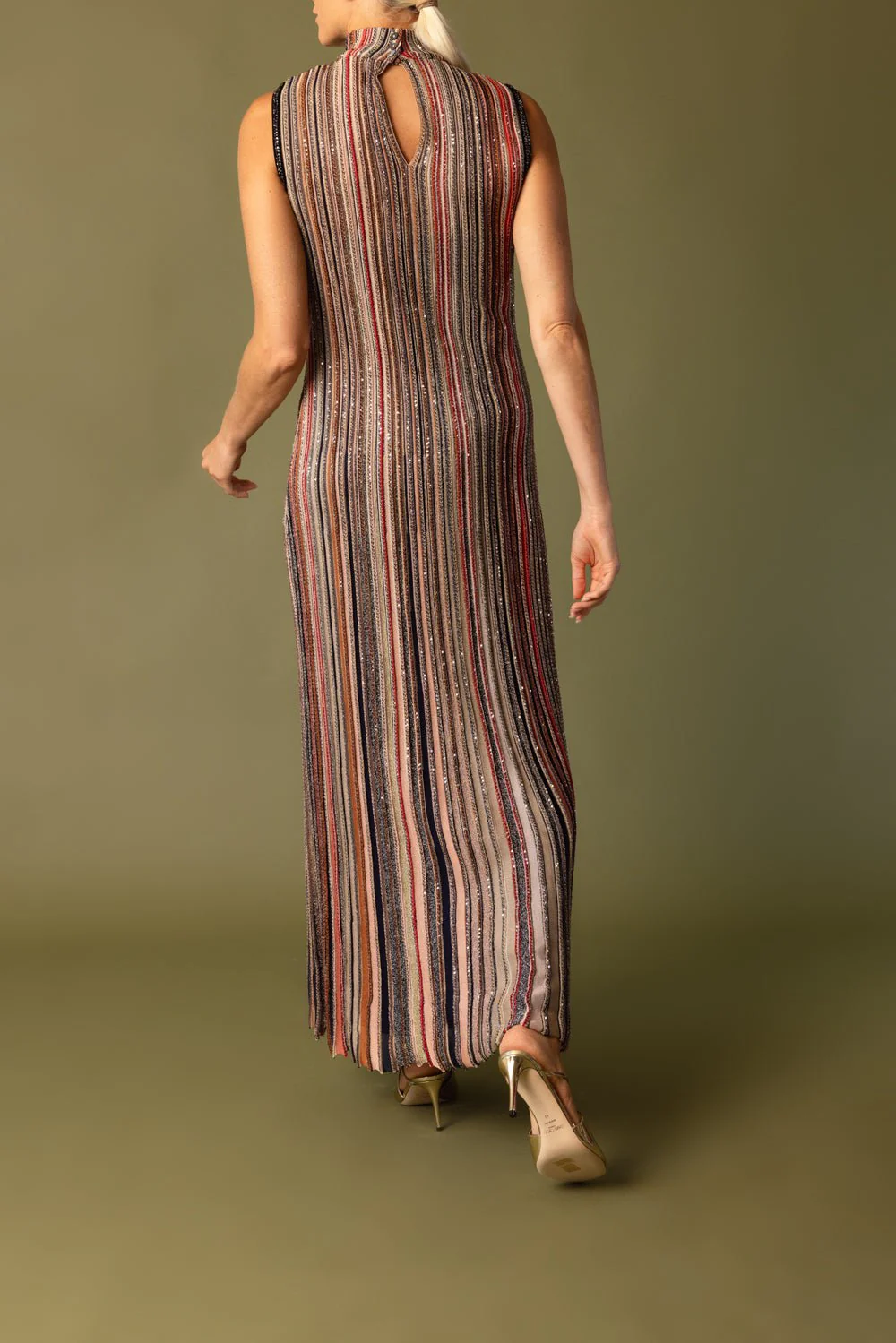 Vertical Striped Long Dress - Image 4