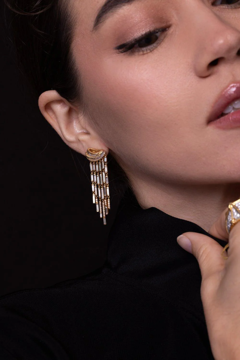 Chandelier Drop Nurr Earrings - Image 4