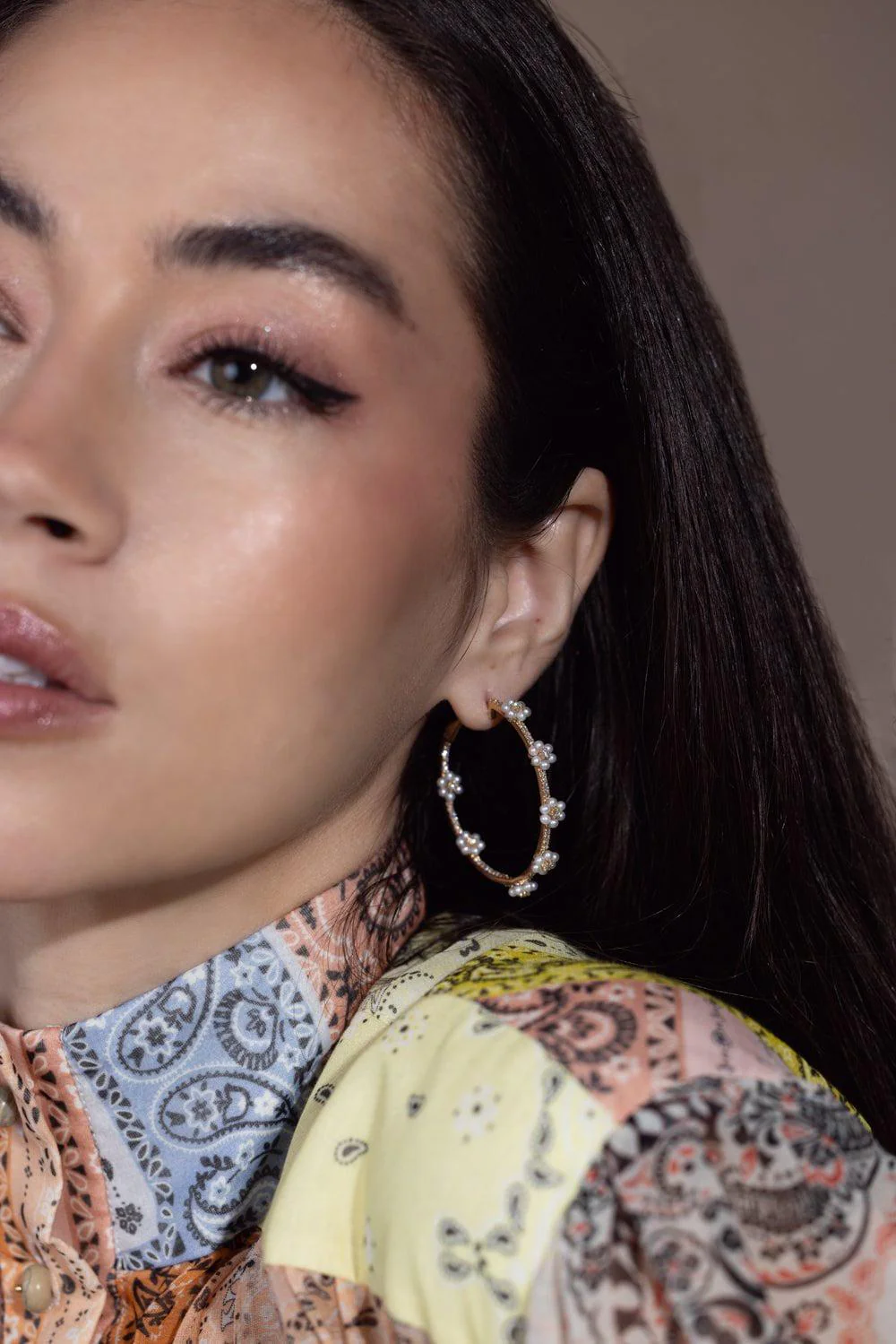 Day Dream Flower Hoop Earrings - Image 5
