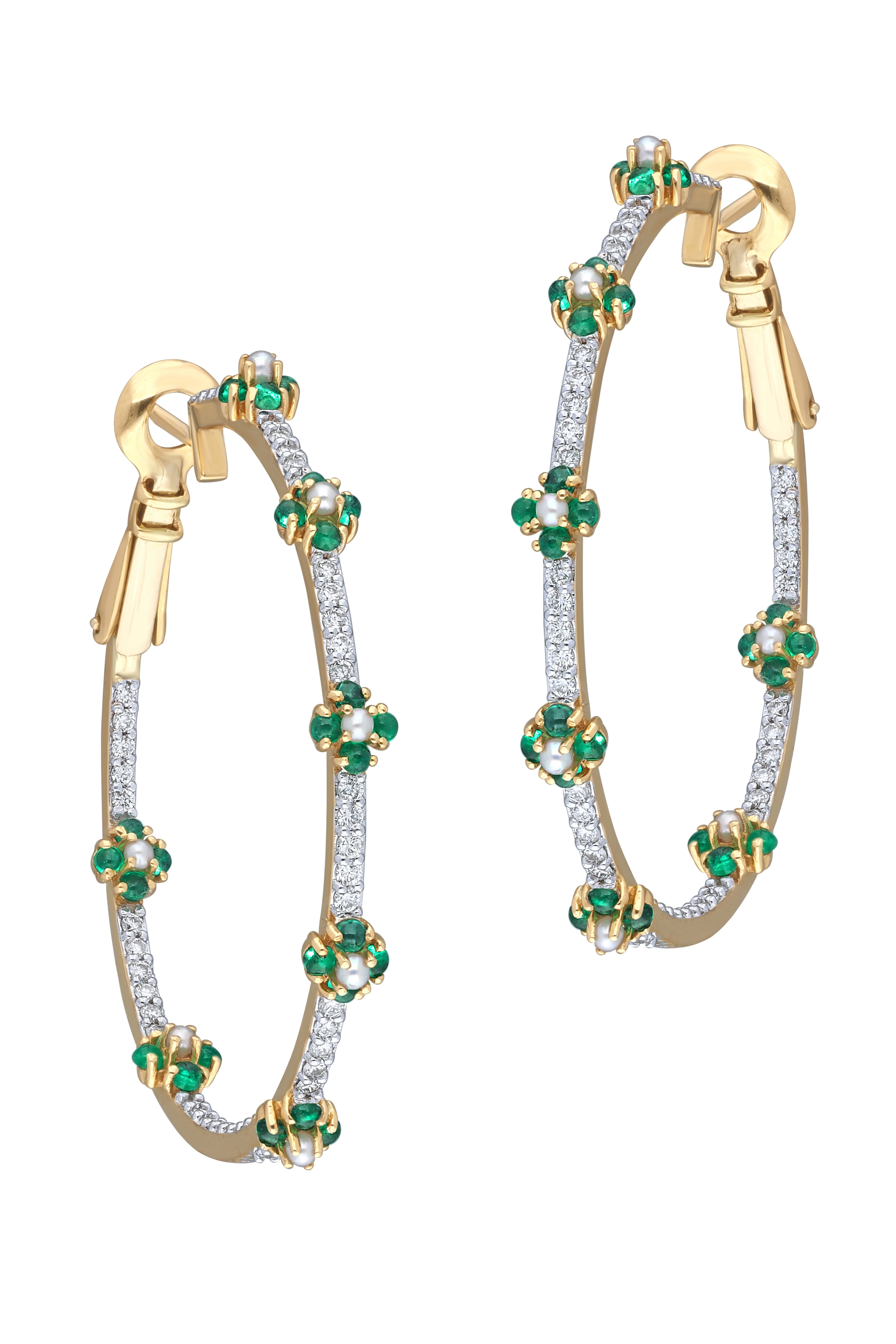 Paro Emerald Hoop Earrings