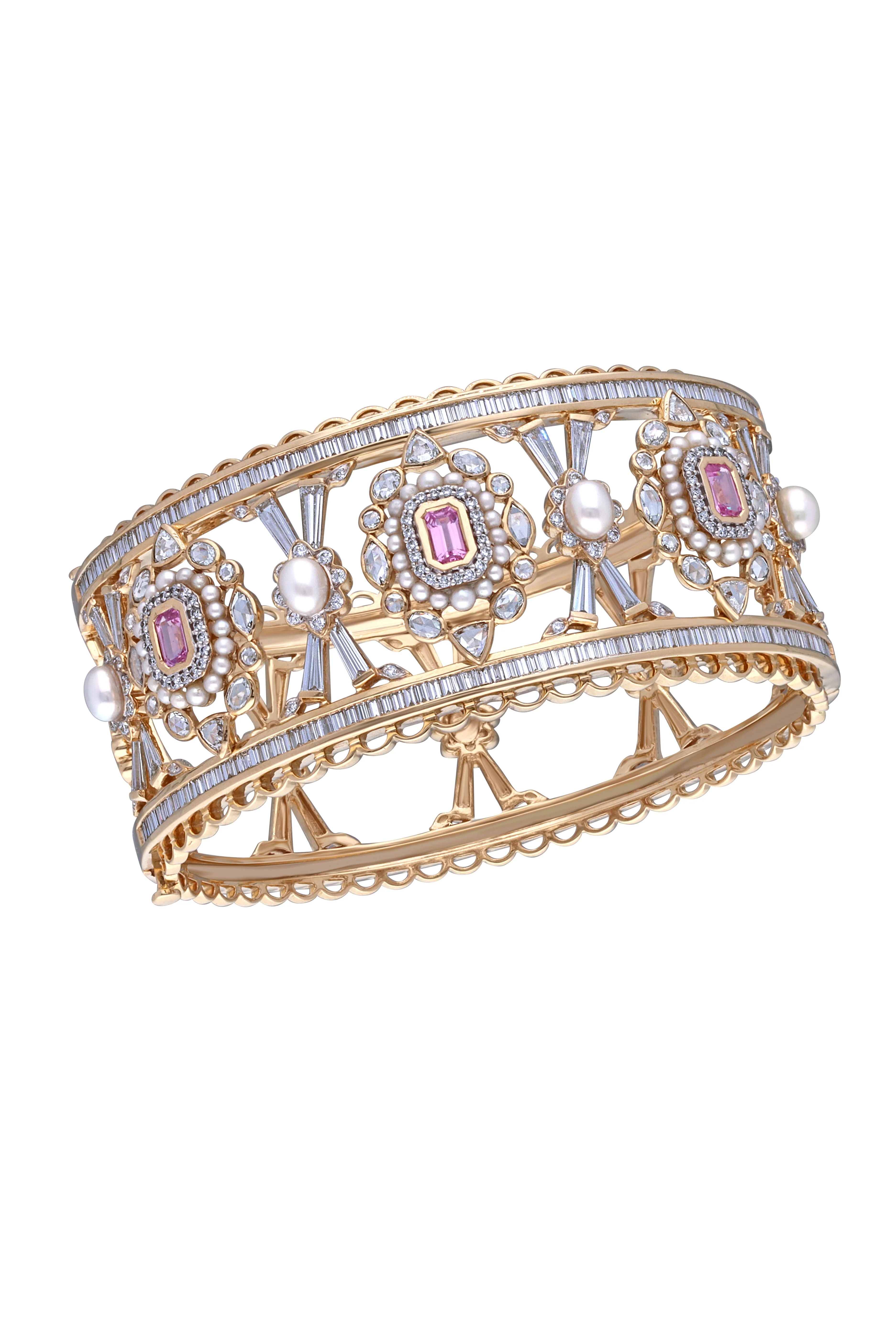 Paro Pink Sapphire Cuff Bracelet
