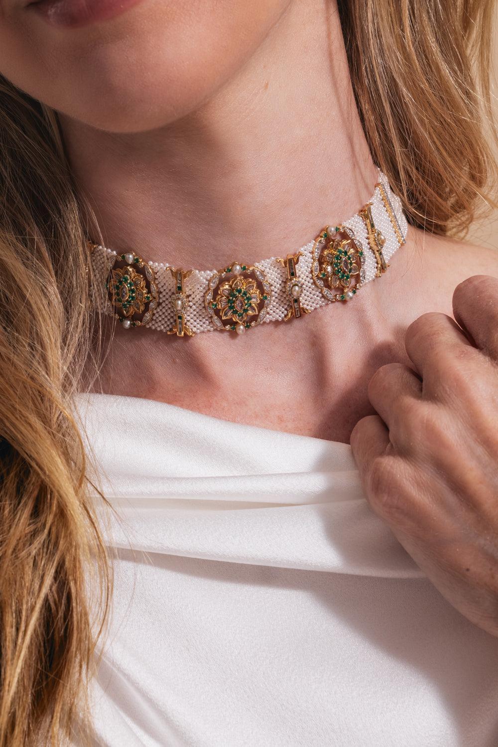 Pearl Emerald Taantvi Necklace - Image 3