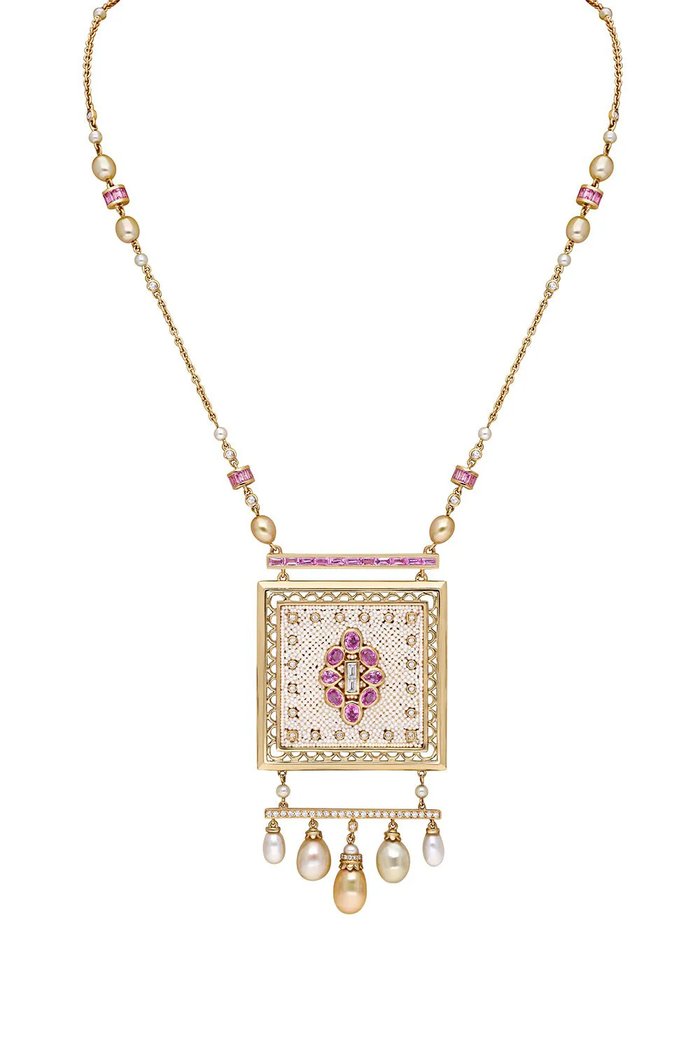 Pink Sapphire Bombay Necklace