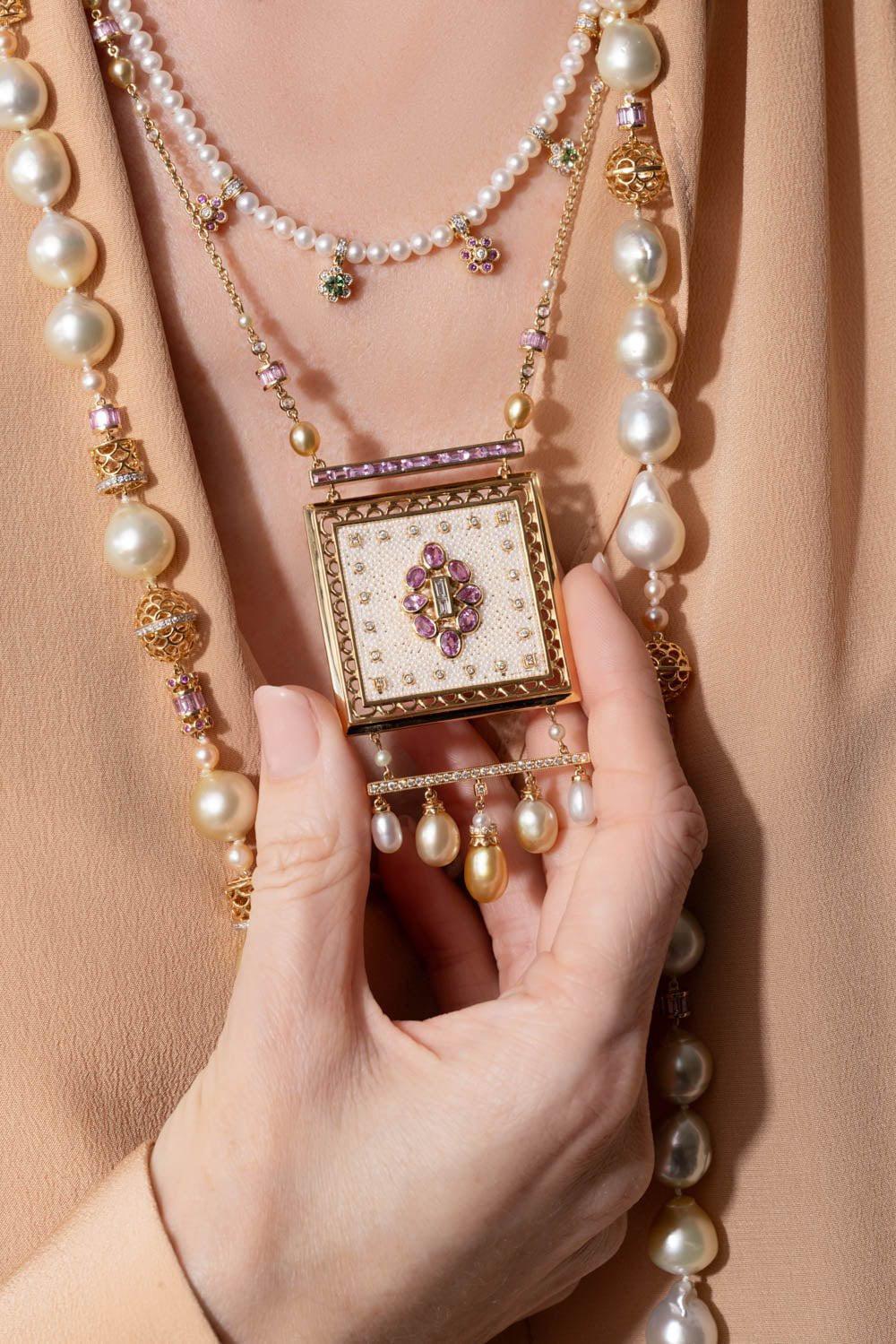 Pink Sapphire Bombay Necklace - Image 2