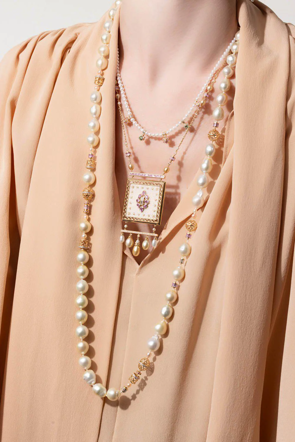 Pink Sapphire Bombay Necklace - Image 3