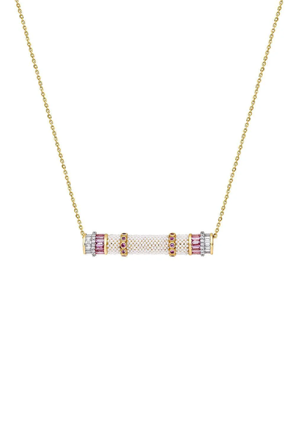 Pink Sapphire Diamond Bombay Necklace