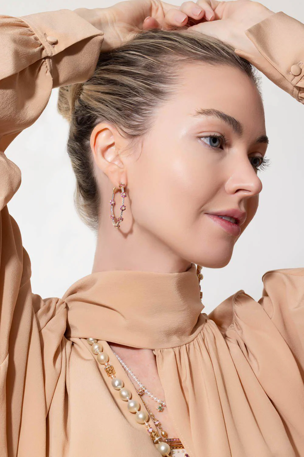 Pink Sapphire Kyoto Earrings - Image 2