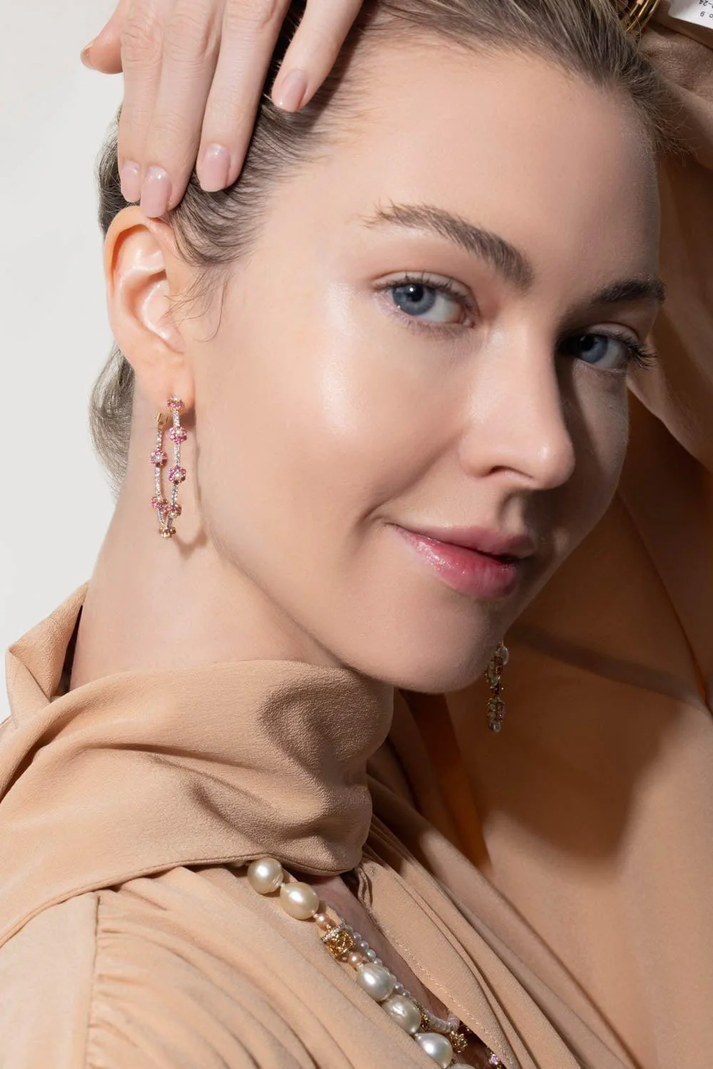 Pink Sapphire Kyoto Earrings - Image 3