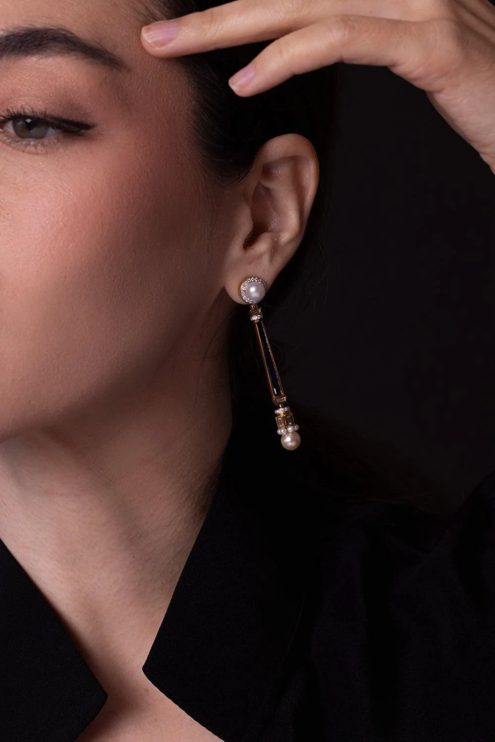 Sapphire Line Nurr Earrings - Image 2