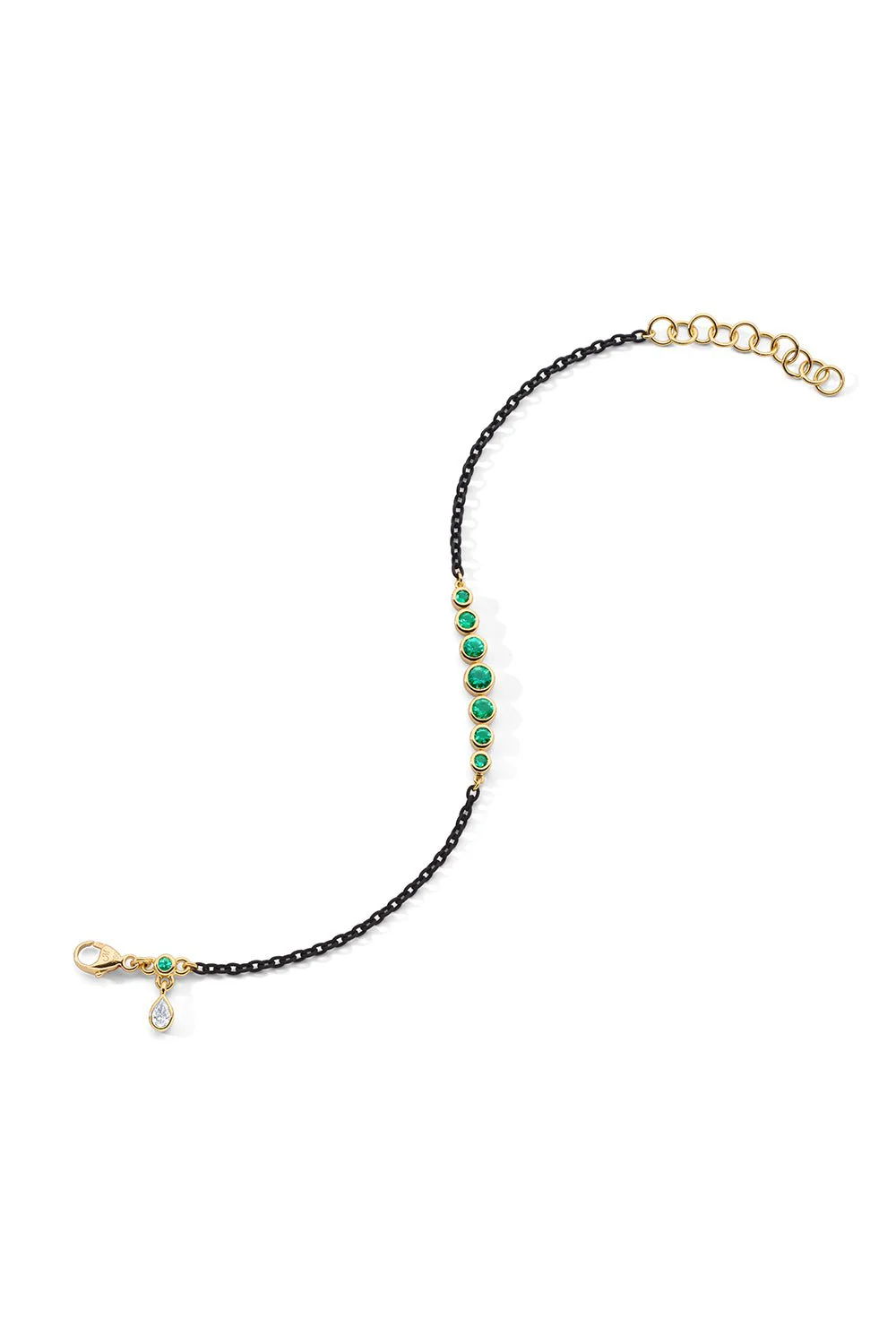 Black Steel Emerald Tennis Bracelet