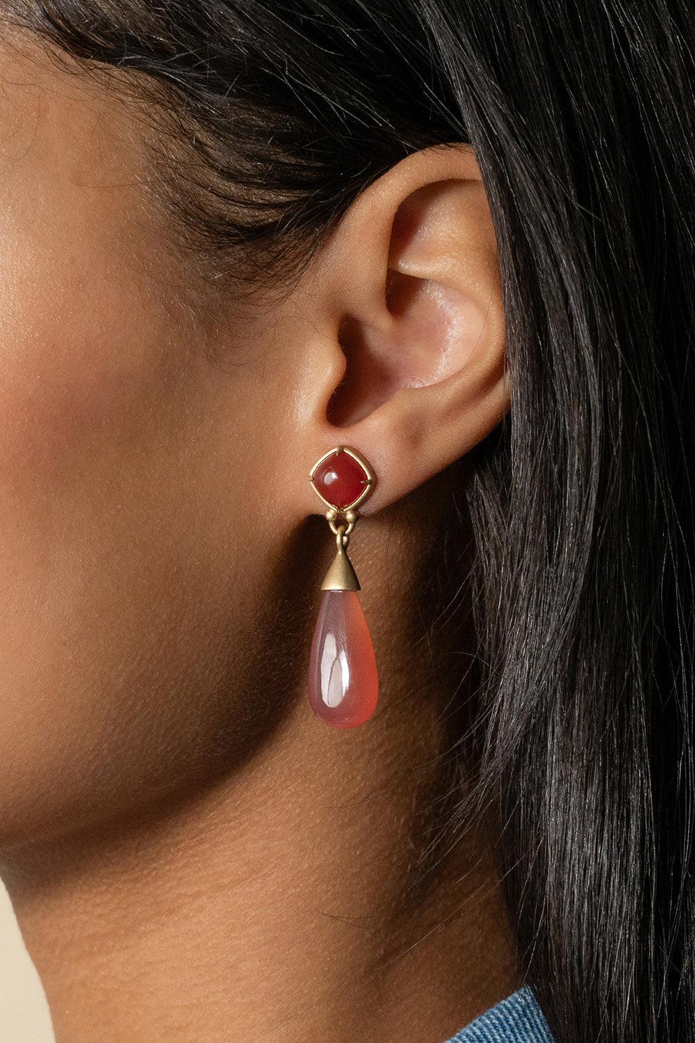 Carnelian Garnet Blush Earrings - Image 2
