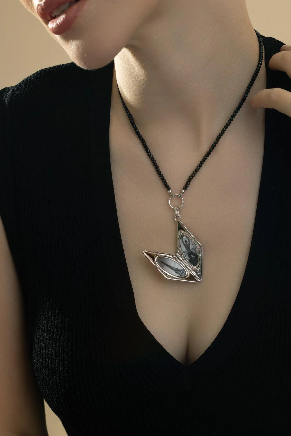 Deco Points North Locket Necklace - Image 3
