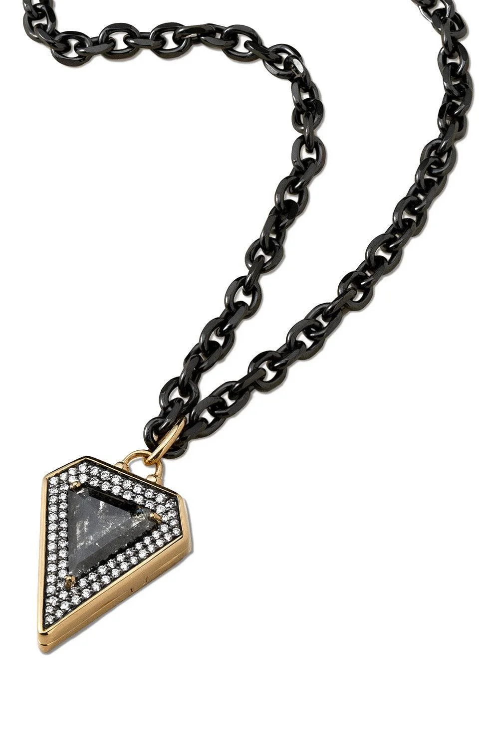 Diamond Fearless Shield Locket Necklace