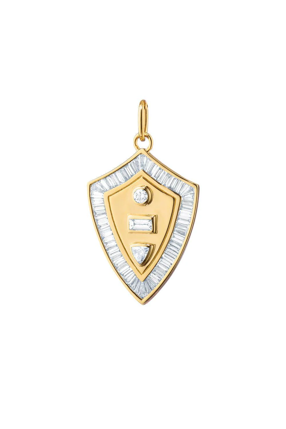 Diamond "Fearless" Shield Pendant