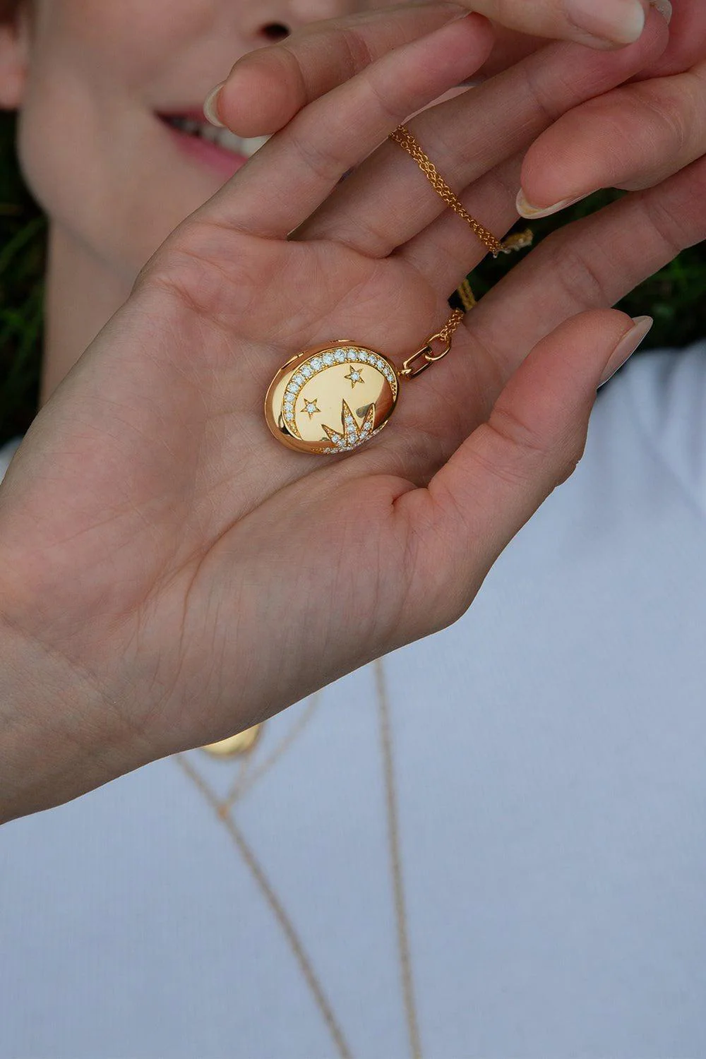Diamond Galaxy Locket Necklace - Image 2
