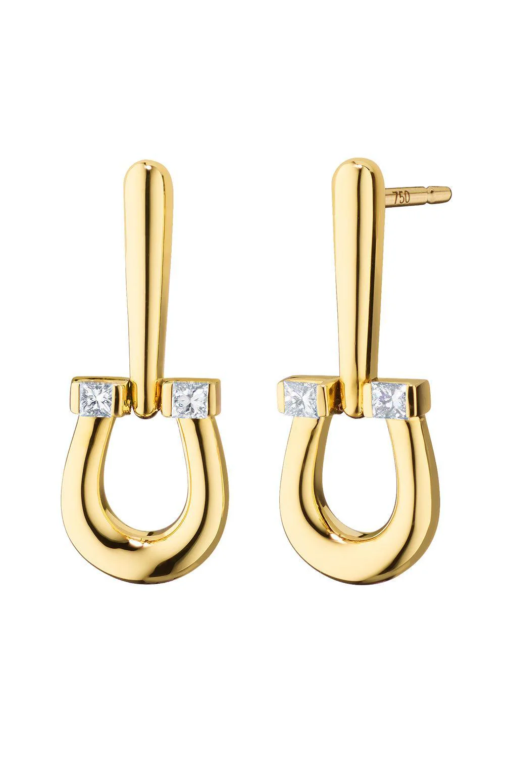 Diamond Horseshoe Earrings