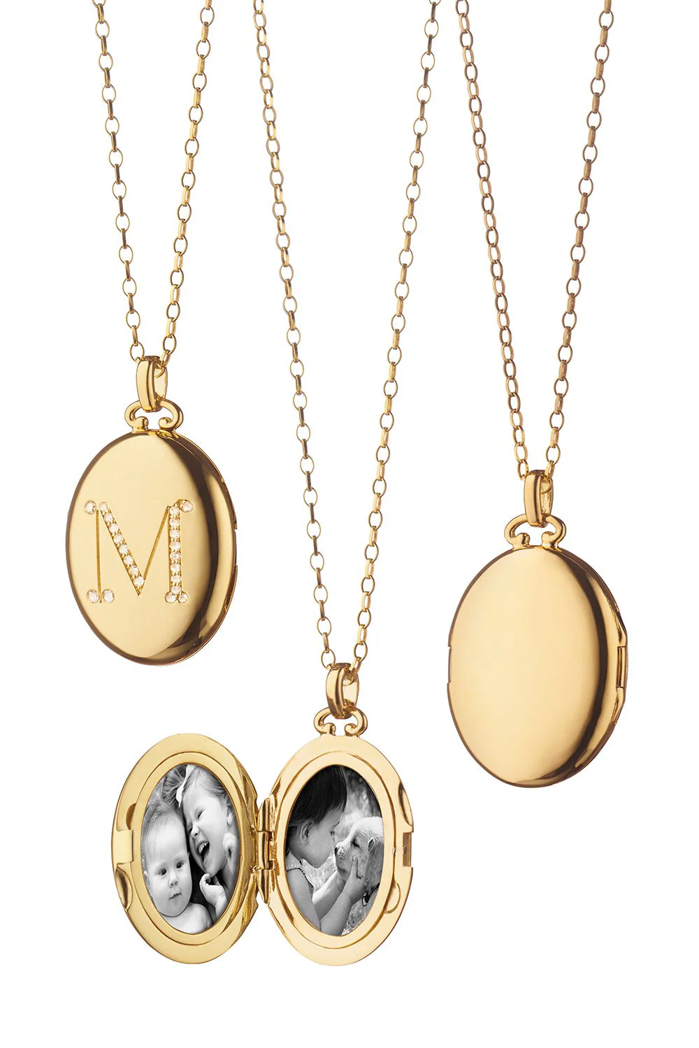 Diamond Initial Locket Necklace