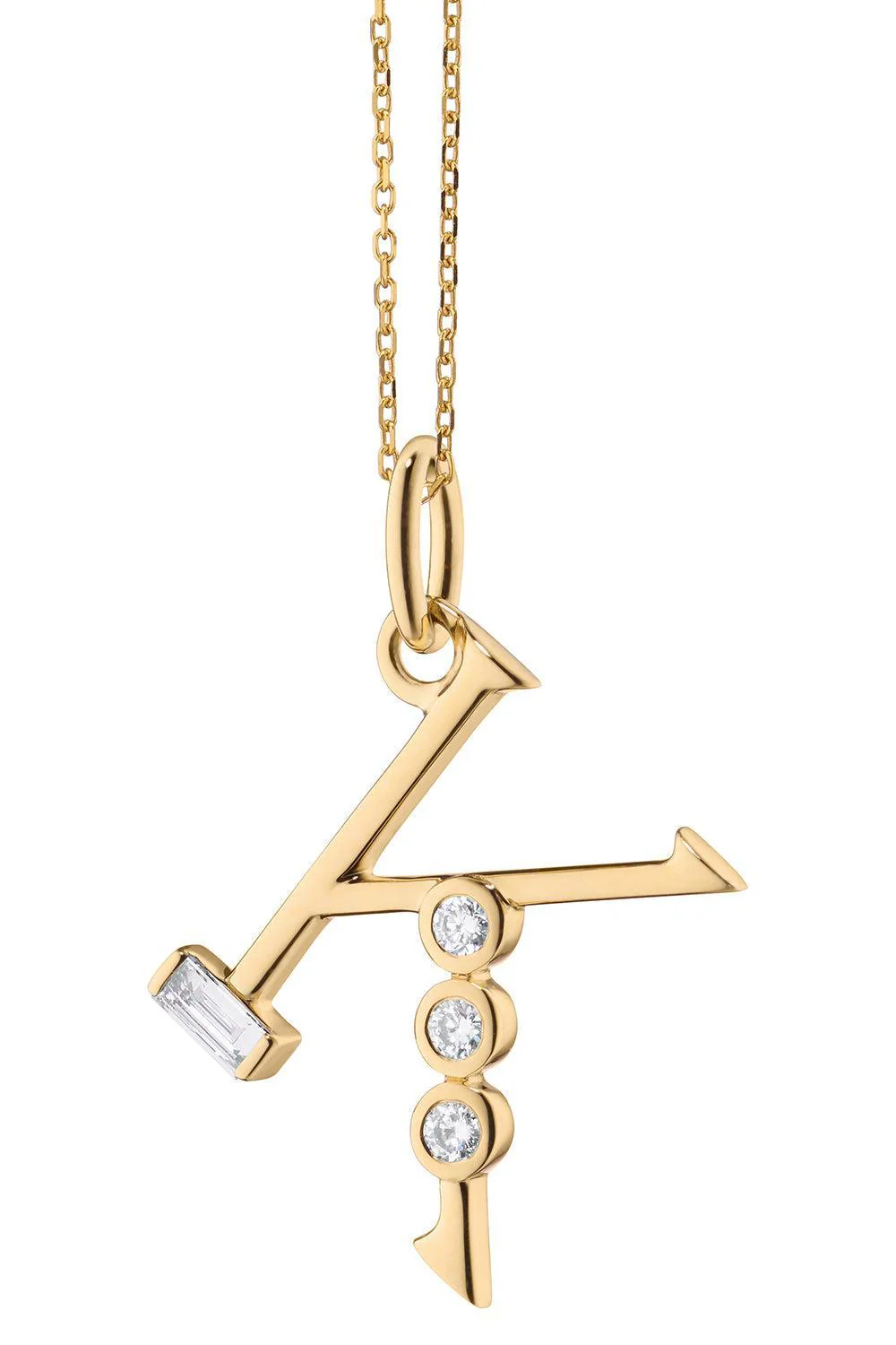 Diamond Initial Necklace - K