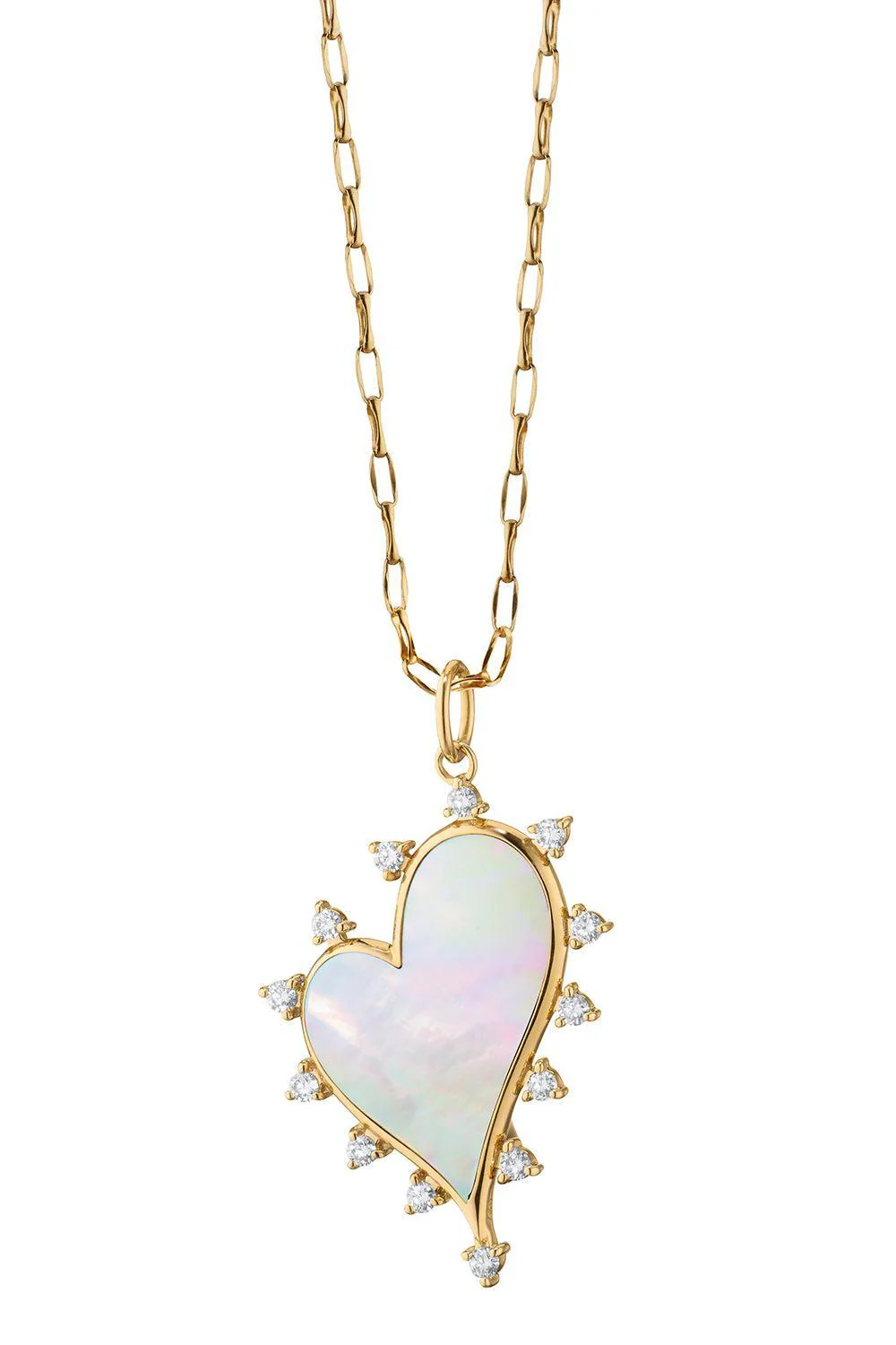 Diamond Pearl Heart Necklace
