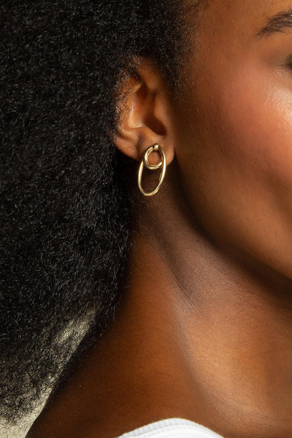 Double Oval Infinity Earrings - Image 2