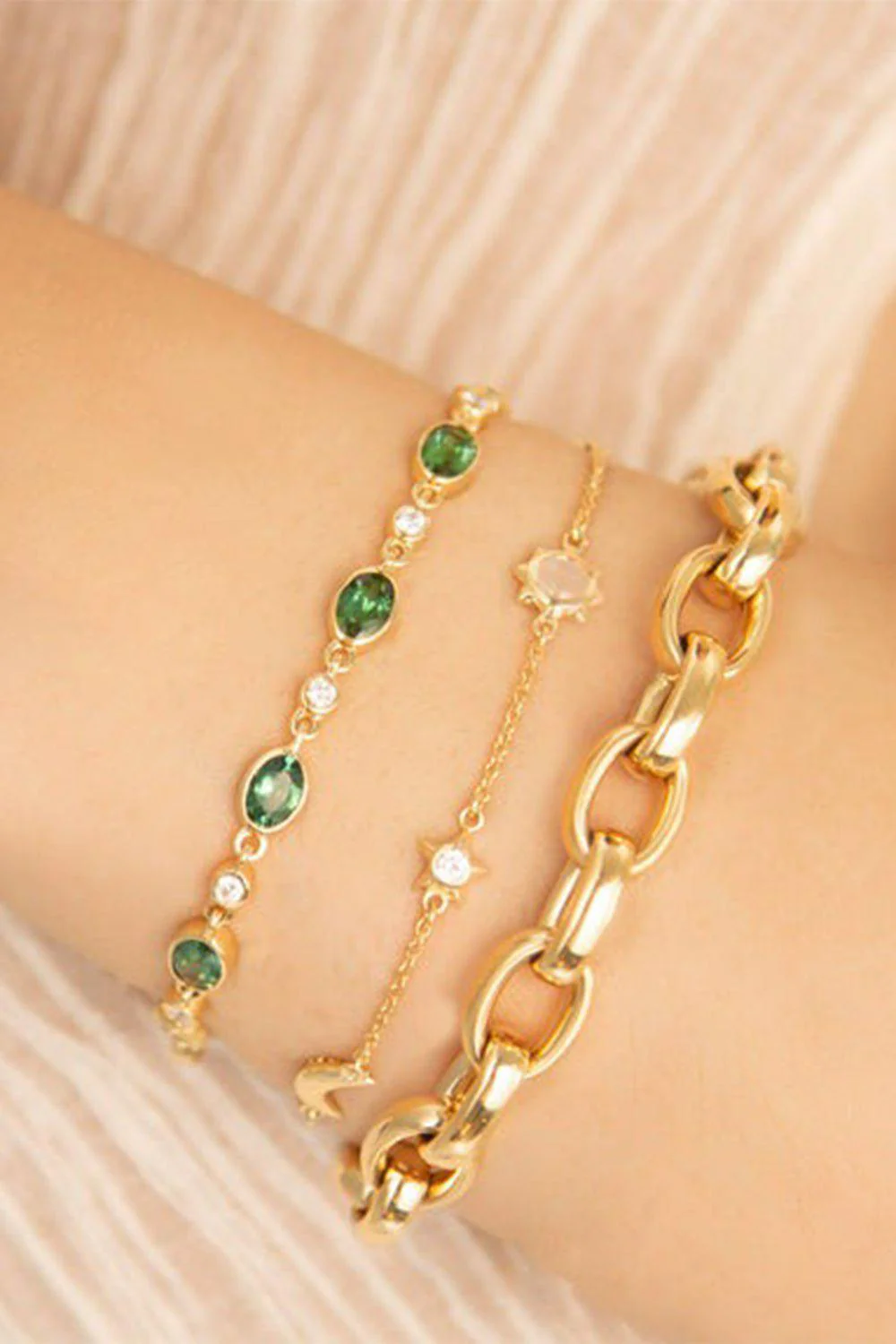Green Tourmaline Tennis Bracelet - Image 2