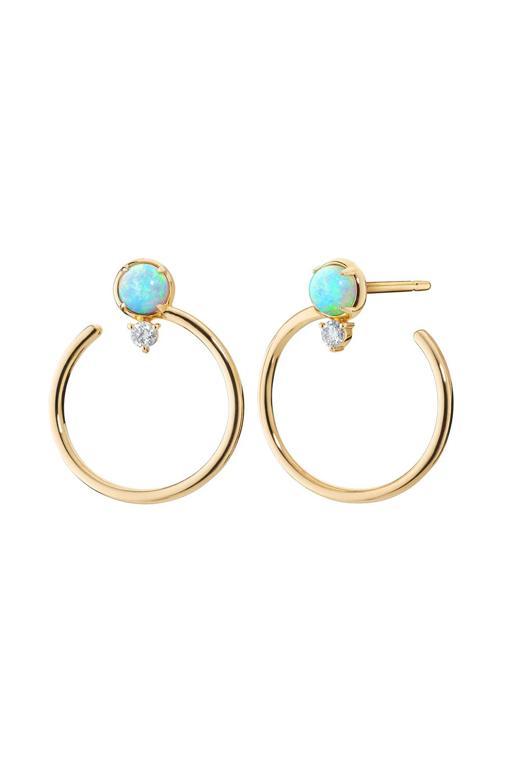 Large Opal Galaxy Wrap Hoop Earrings