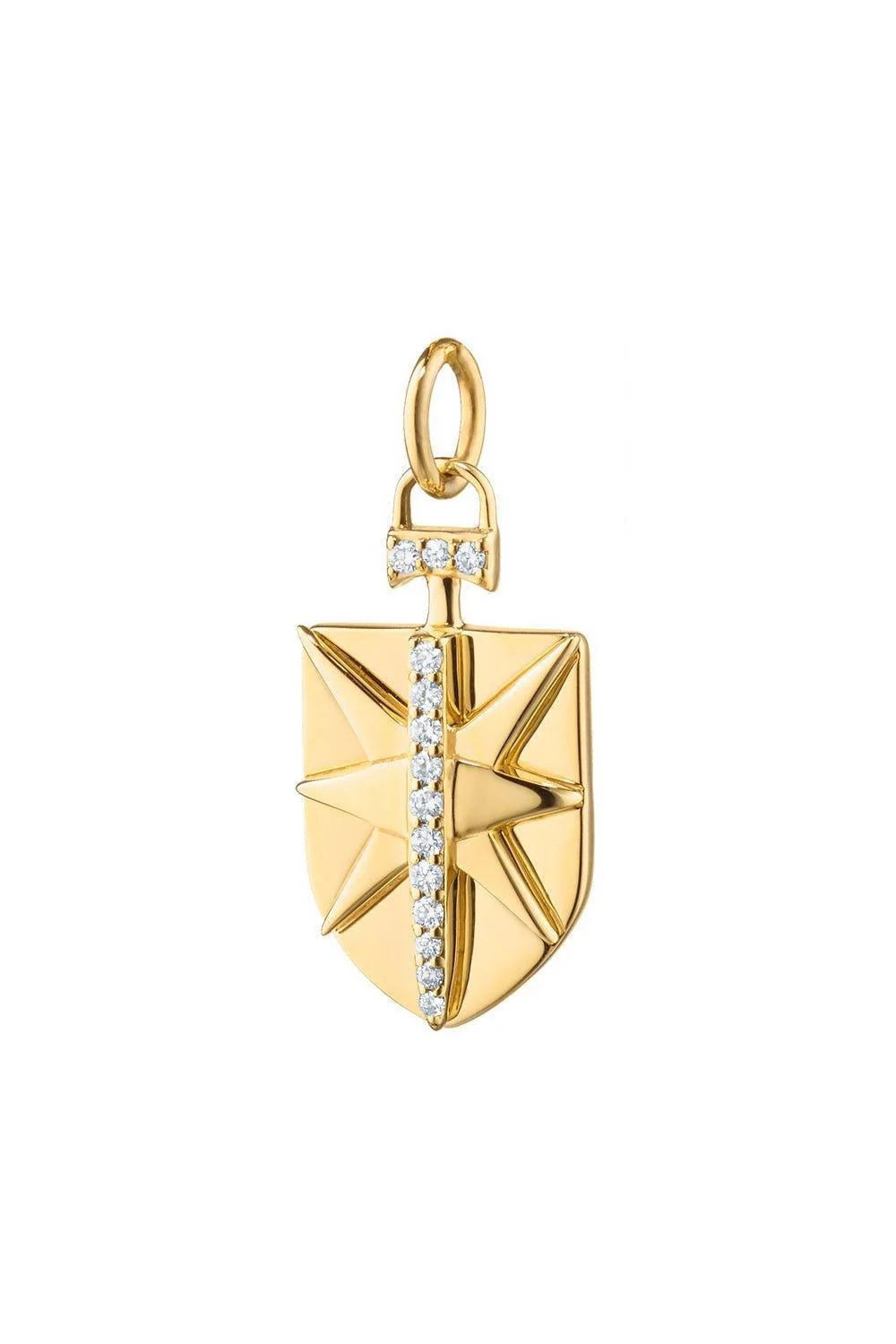 Mini "Fearless" Diamond Shield Charm