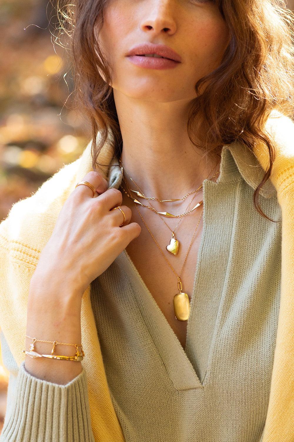 Petite Slim Heart Locket Necklace - Image 2