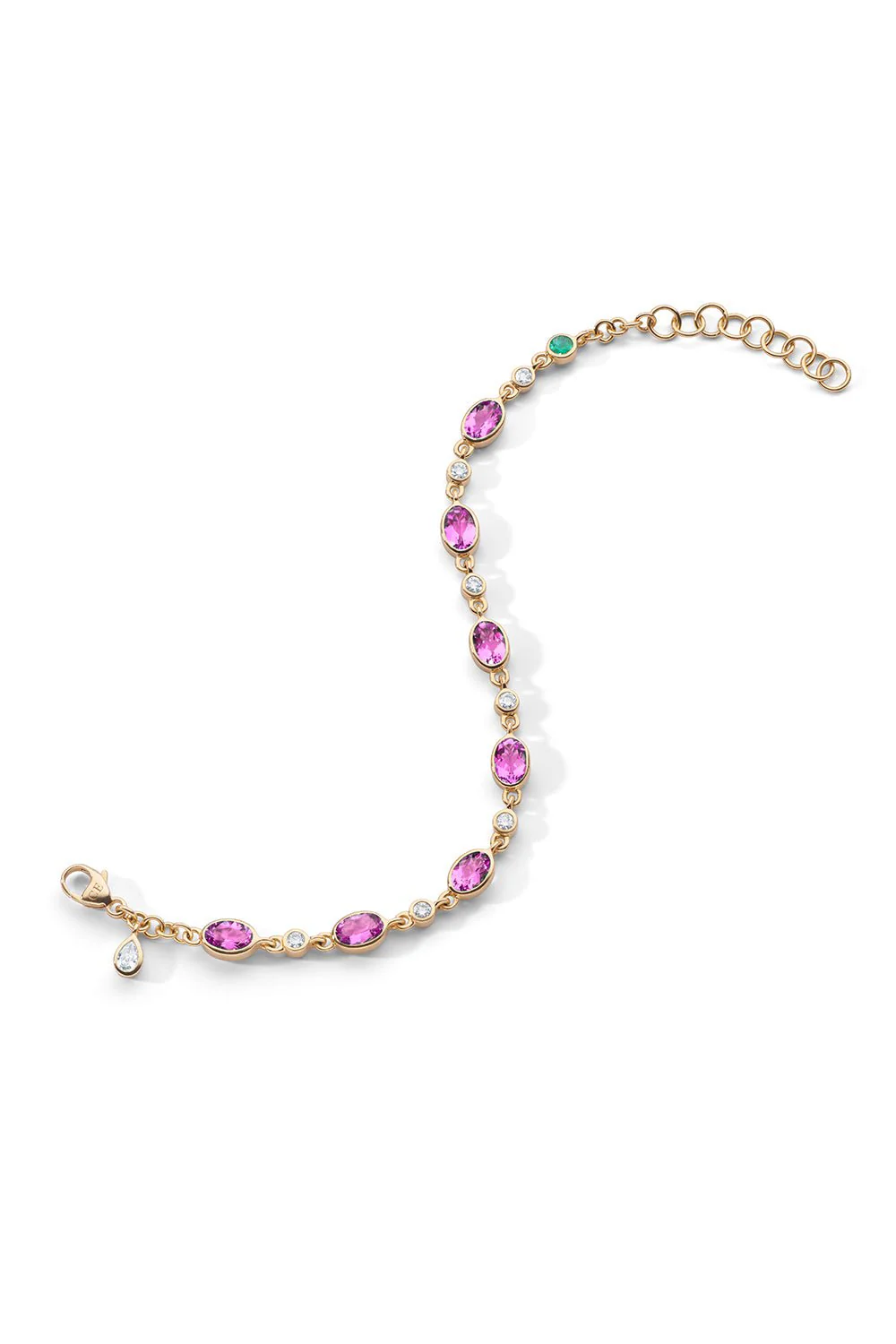Pink Sapphire Diamond Tennis Bracelet