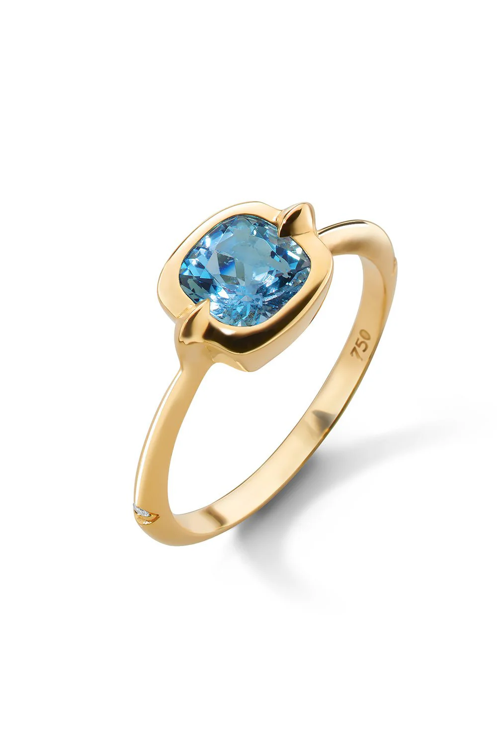 Points North London Blue Topaz Cushion Ring