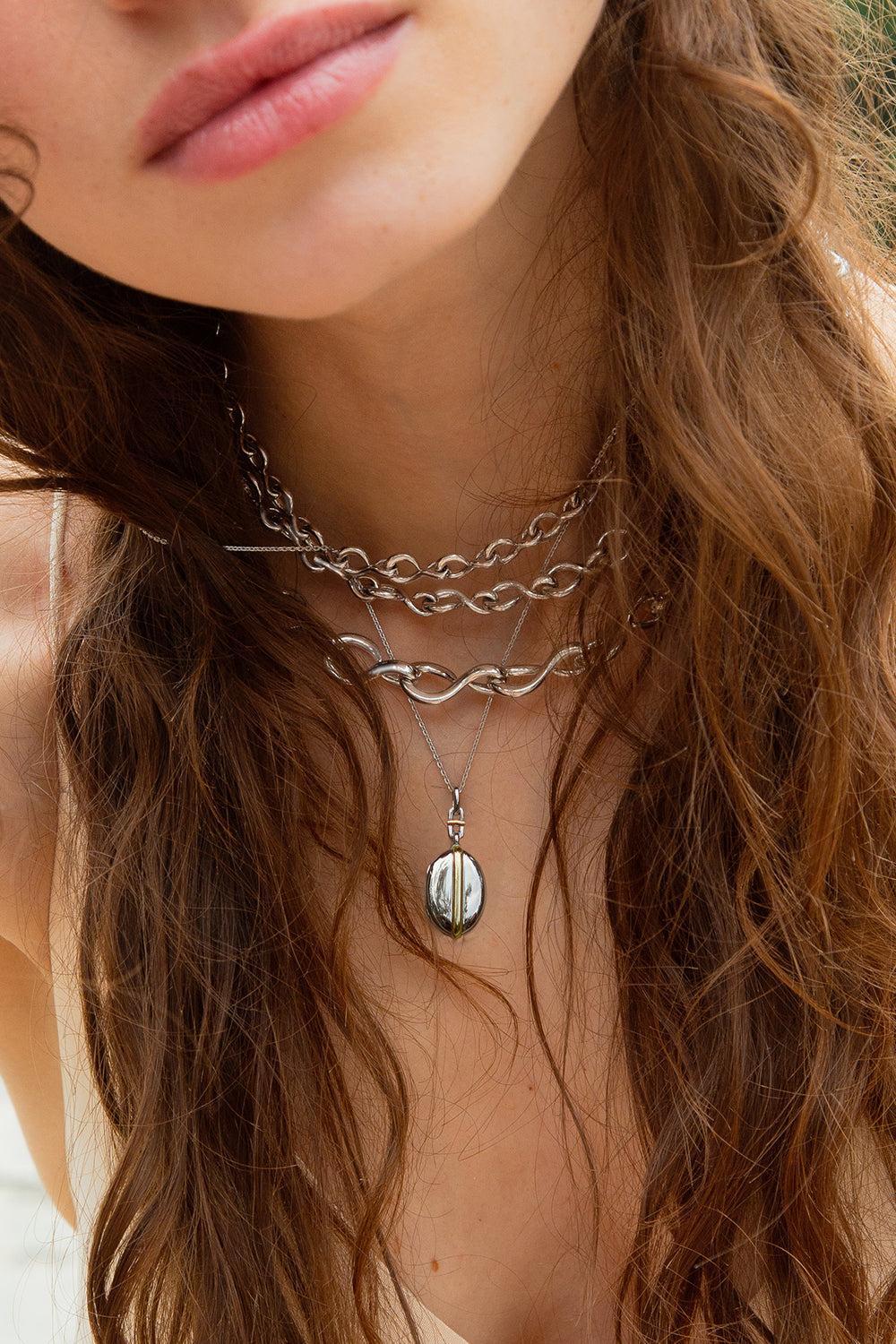 Slim Oval Tess Locket Necklace - Image 2