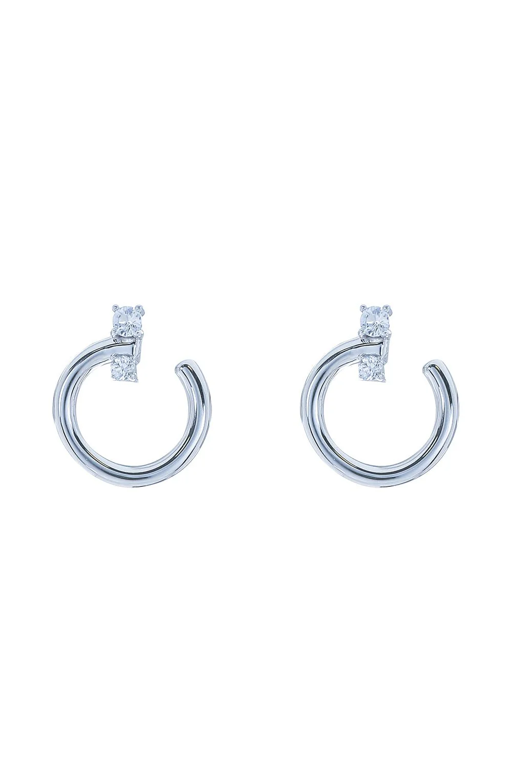 Small Galaxy Wrap Hoop Earrings - Silver