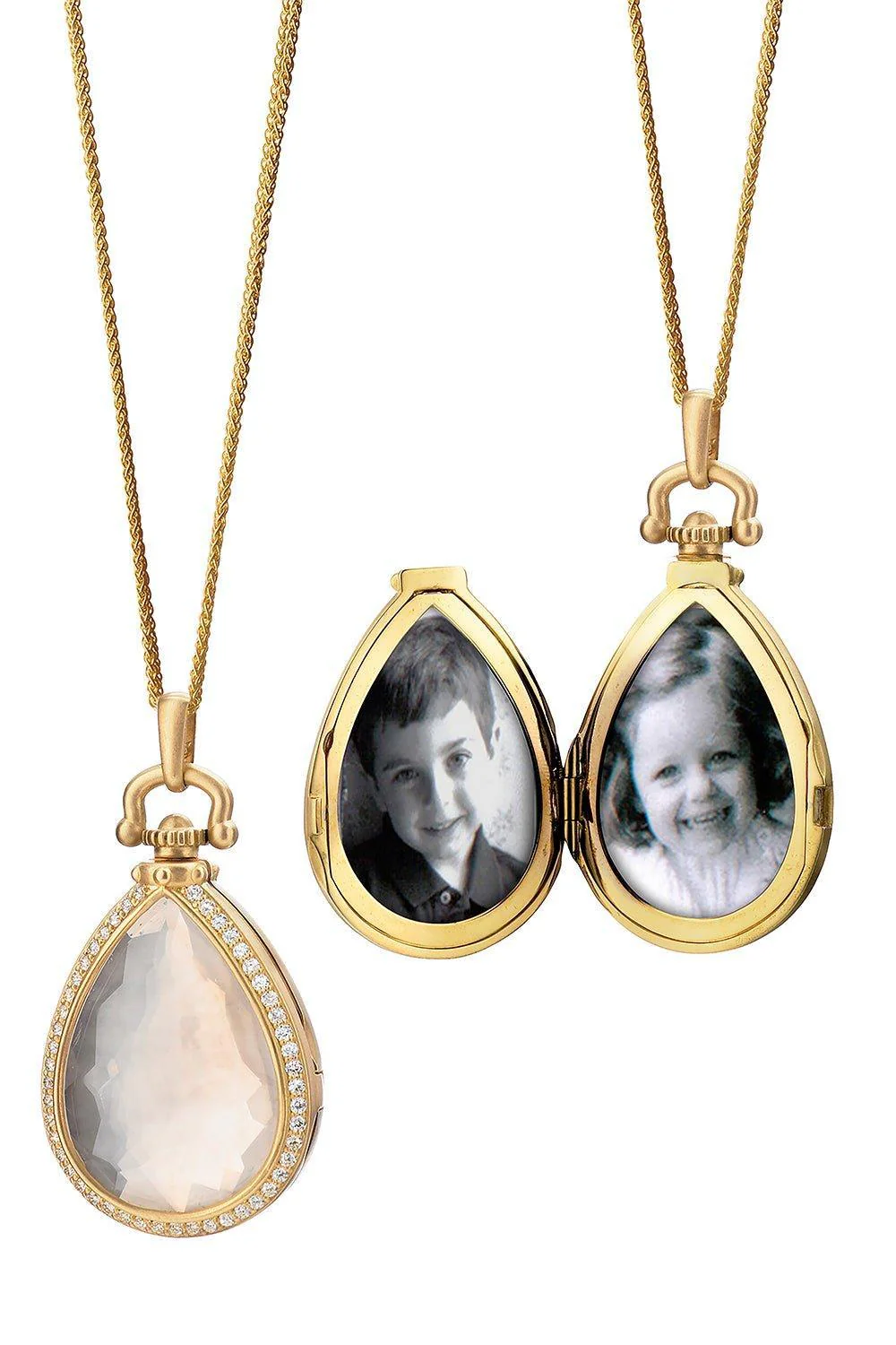 Snow Quartz Teardrop Locket