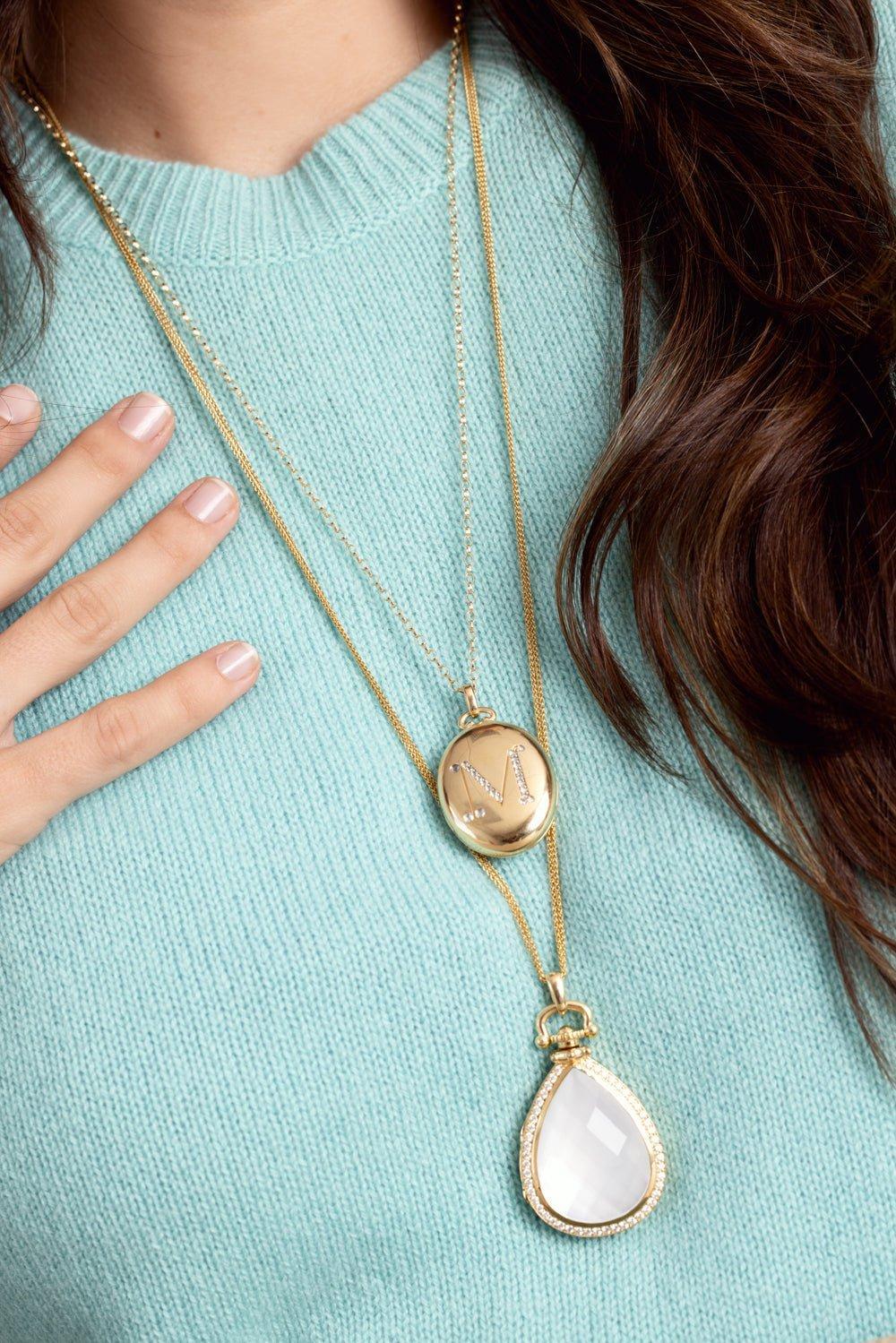 Snow Quartz Teardrop Locket - Image 3