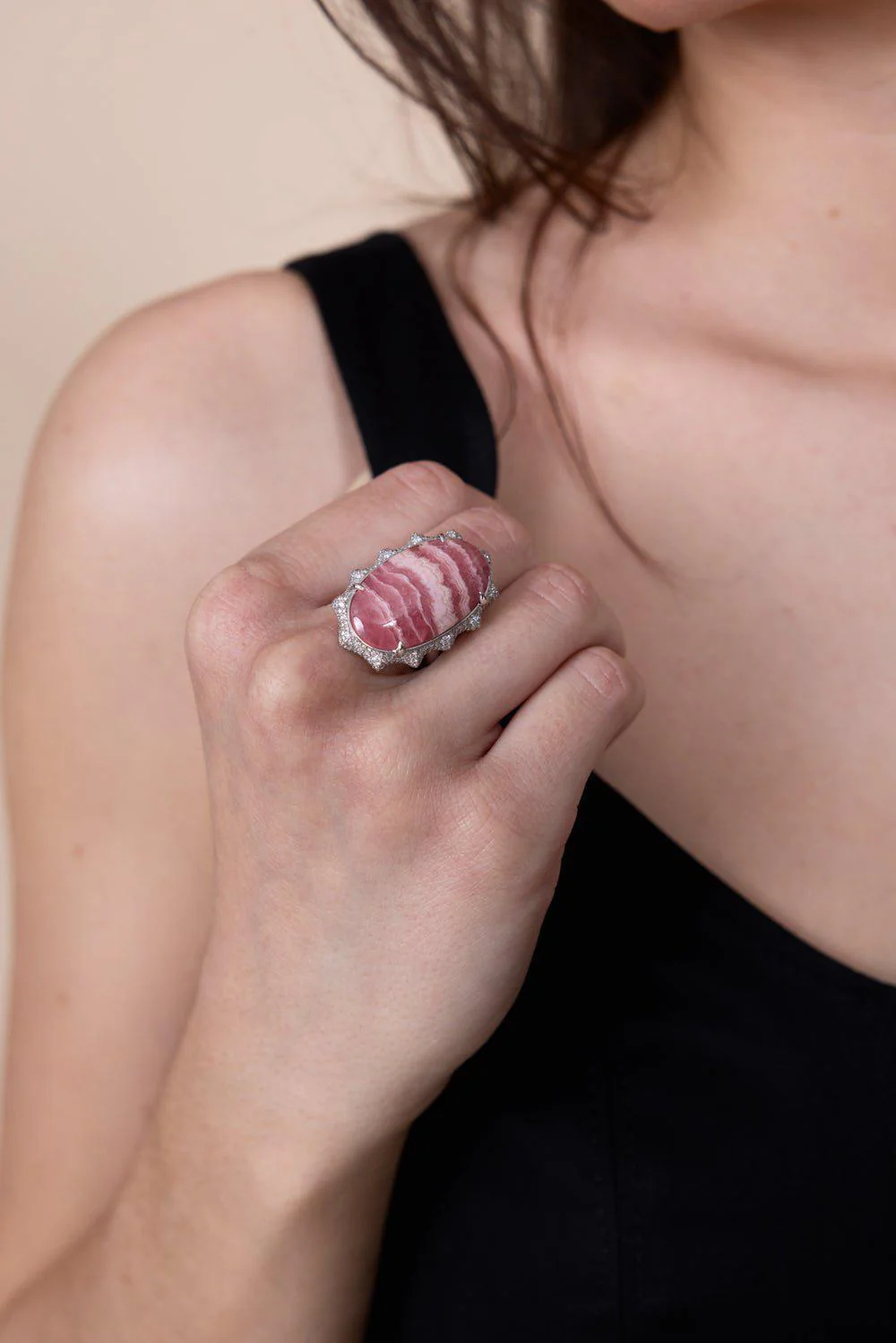 SPECIAL EDITION “HAPPINESS” RHODOCHROSITE SUN RING - Image 2