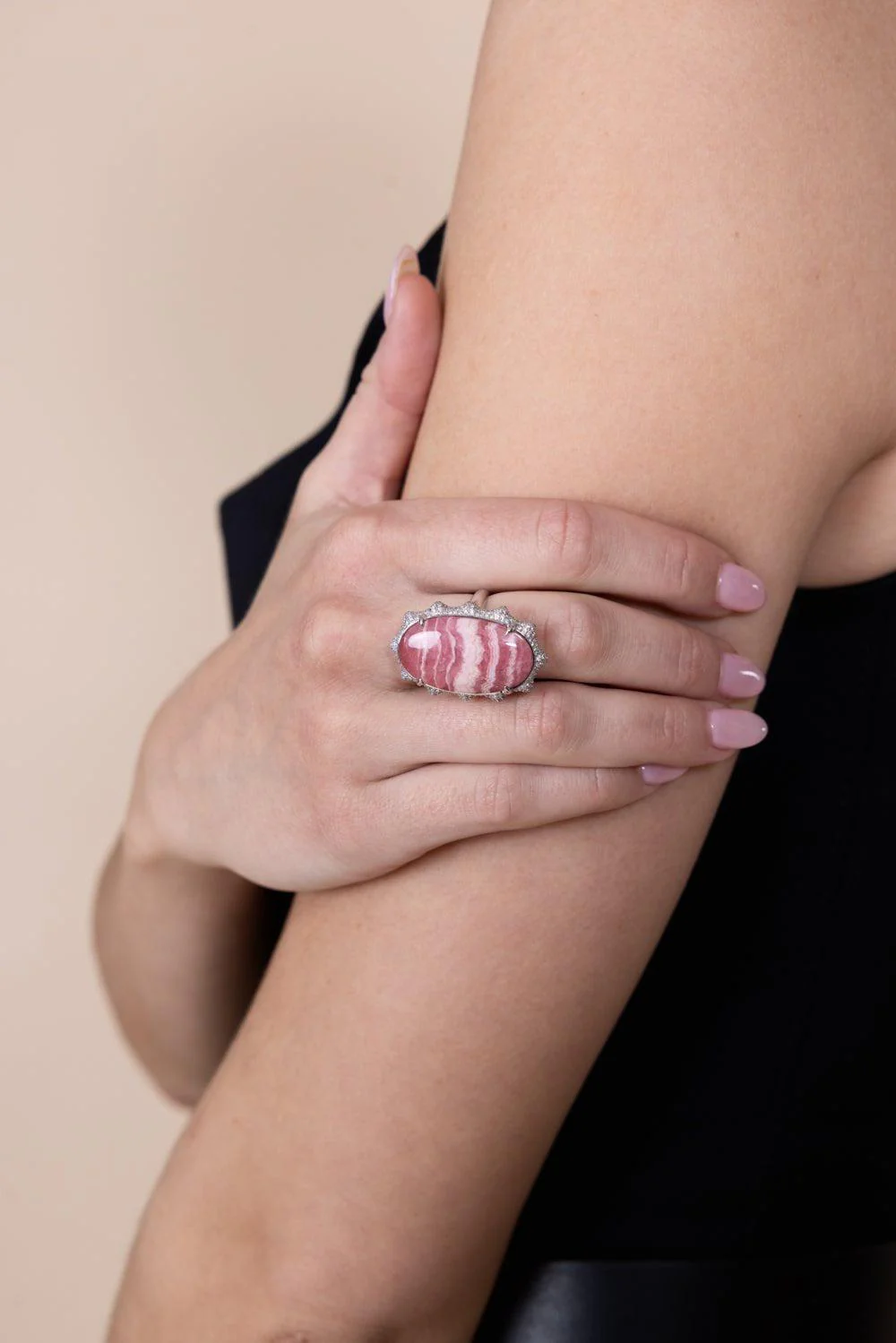 SPECIAL EDITION “HAPPINESS” RHODOCHROSITE SUN RING - Image 4