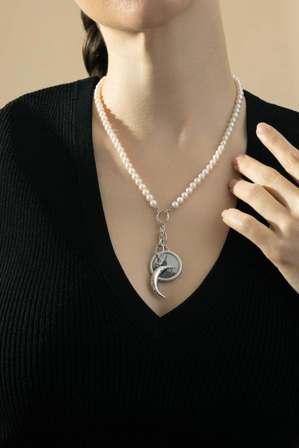 Pearl Two Station Necklace - Image 2