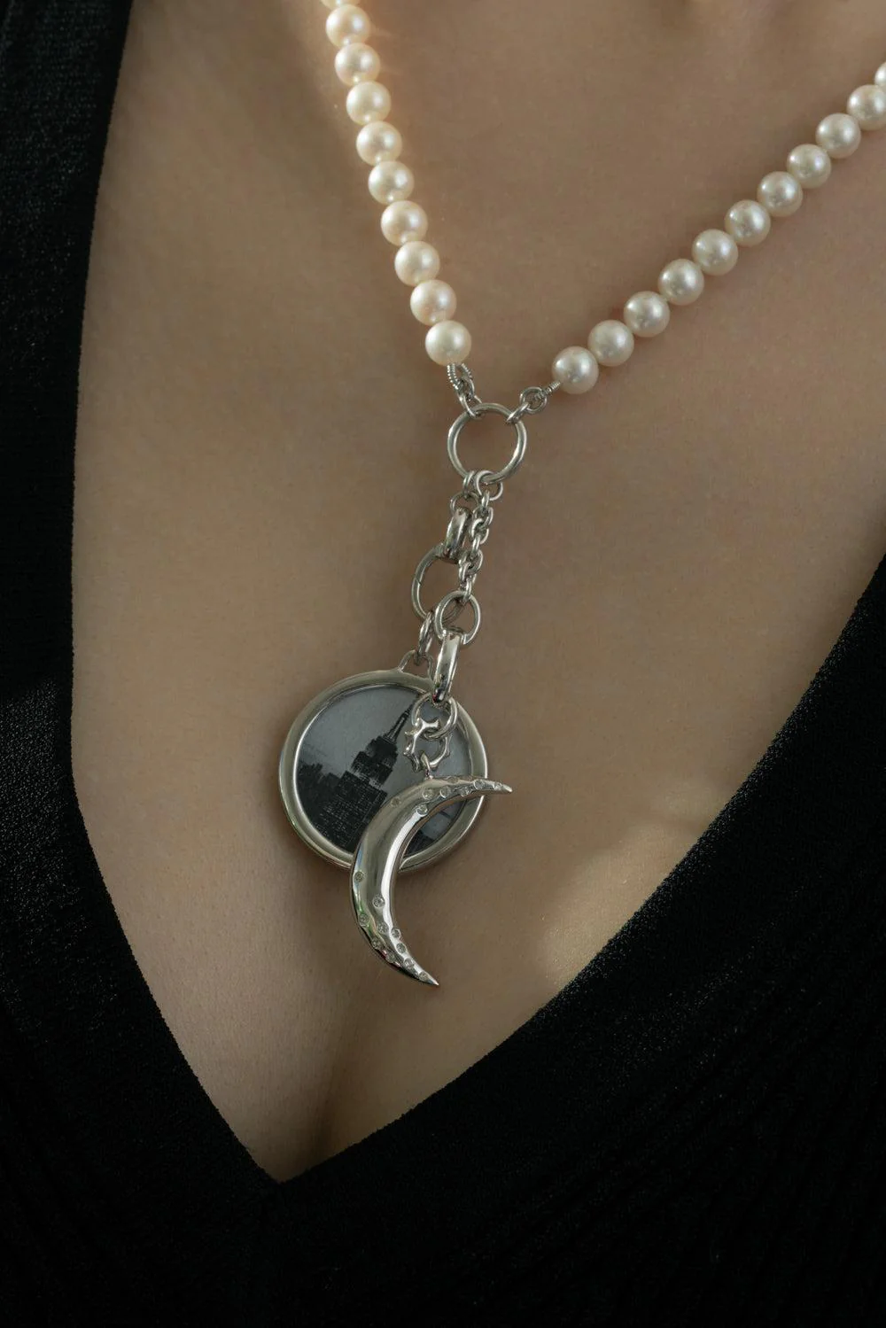 Pearl Two Station Necklace - Image 4