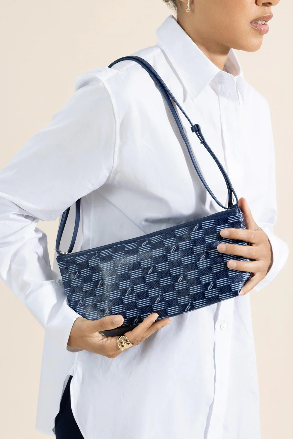 Antoine Double Long Bag - Navy Blue Natural - Image 4