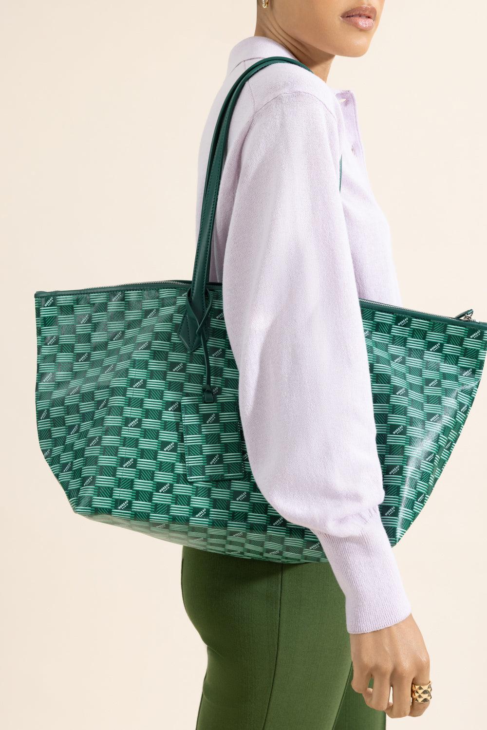 Louis Moreau Vogue Travel Tote - Green Natural - Image 2