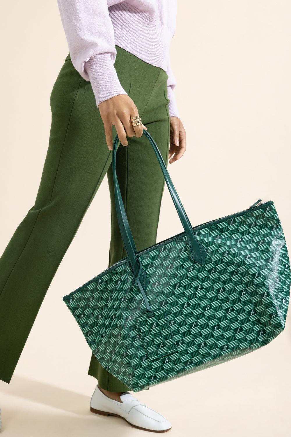 Louis Moreau Vogue Travel Tote - Green Natural - Image 4