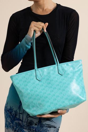 Saint Tropez Small Zip Tote - Turquoise Natural - Image 4