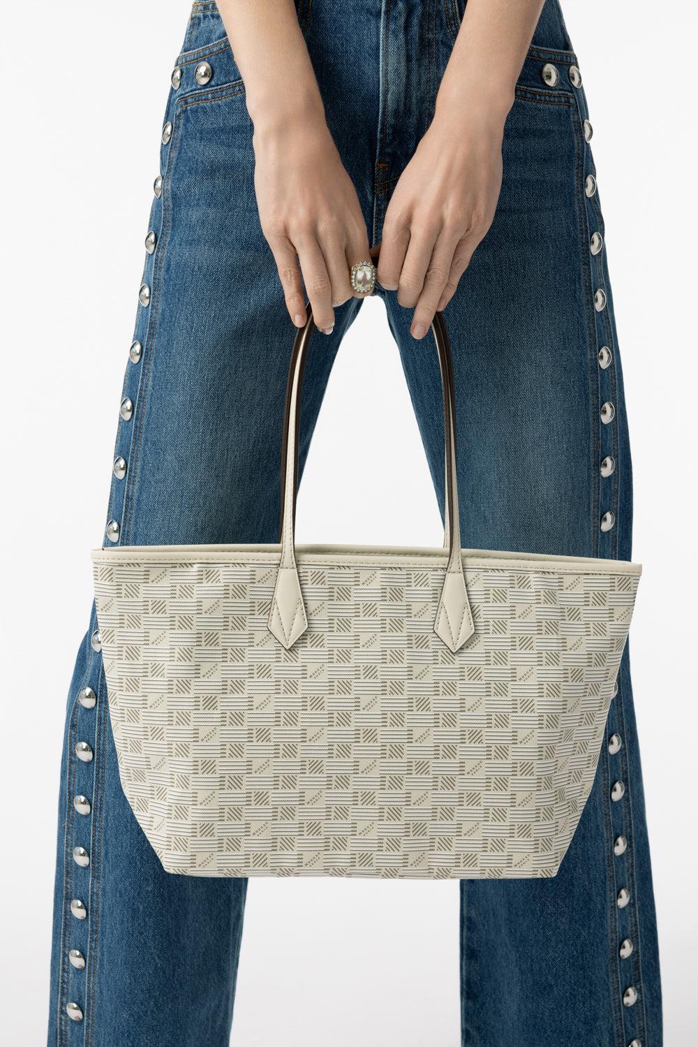 Small Saint Tropez Zip Tote - Champagne Natural