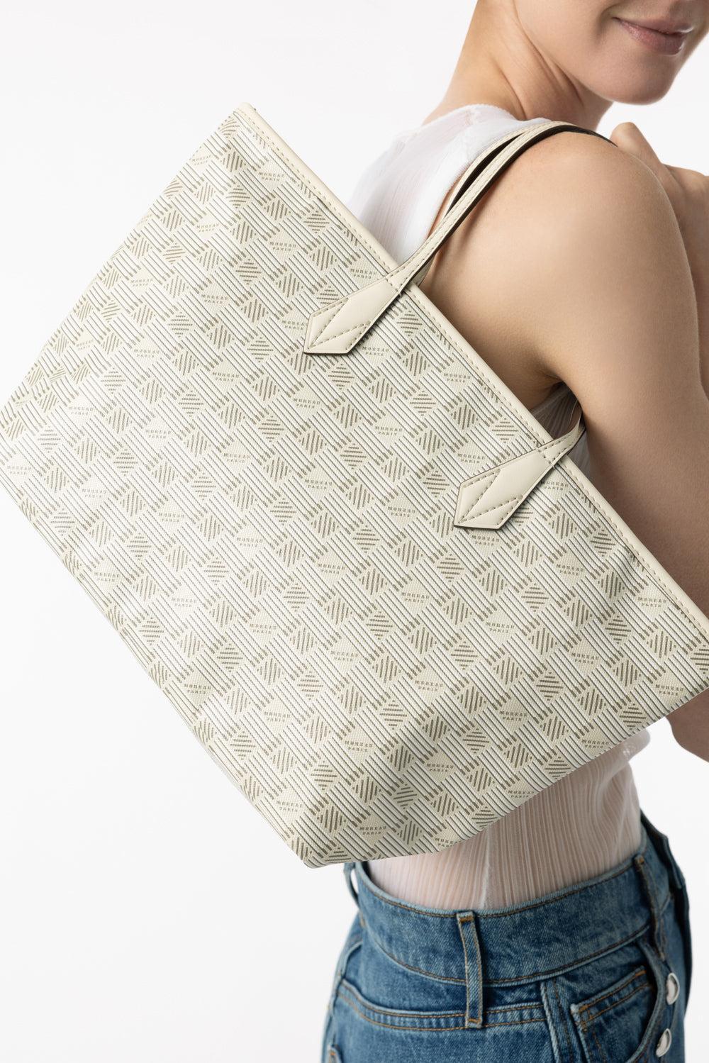 Small Saint Tropez Zip Tote - Champagne Natural - Image 2