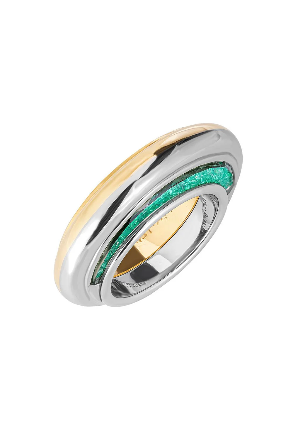 Artemis Emerald Duo Metal Ring - Image 4