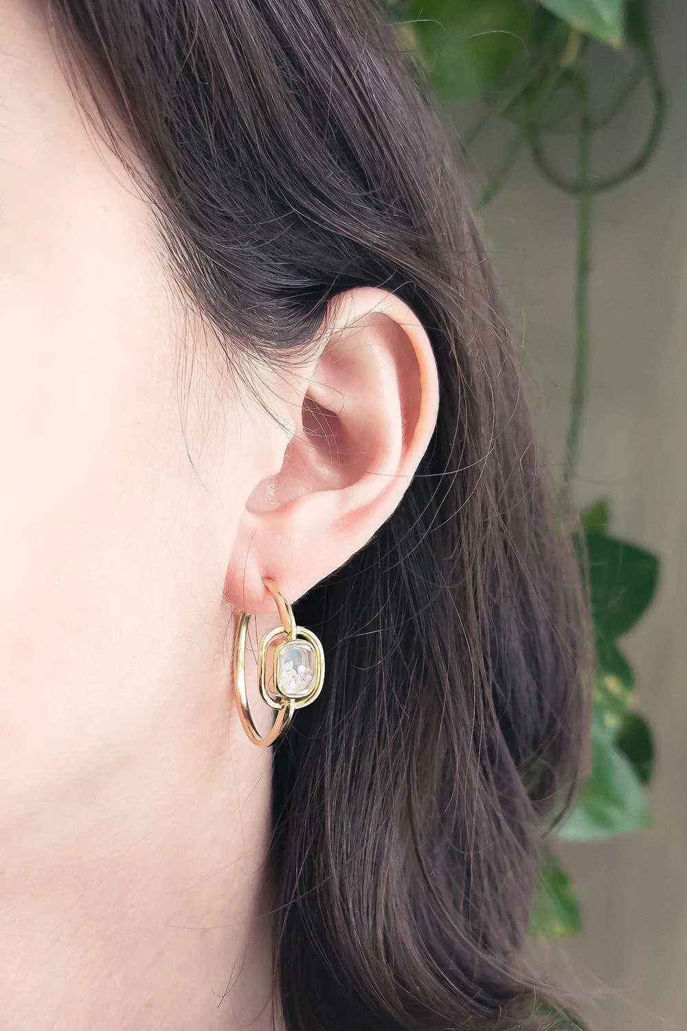 Diamond Elo 25 Hoop Earrings - Image 2