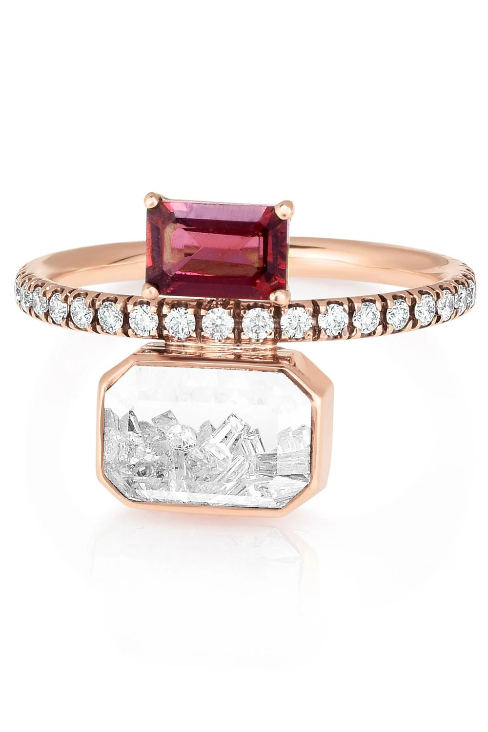 Emerald Cut Ruby Ring