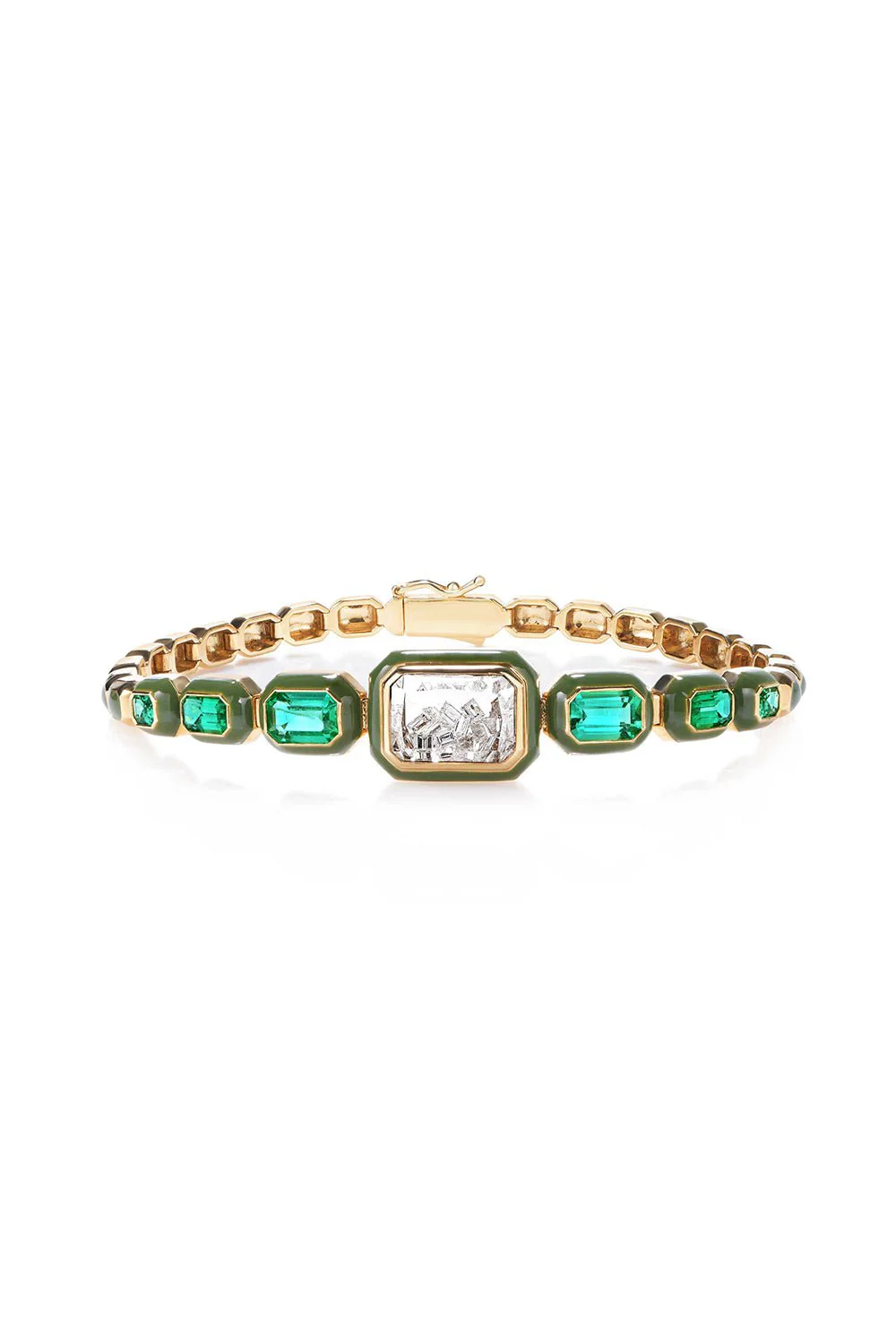Emerald Enamel Tennis Bracelet
